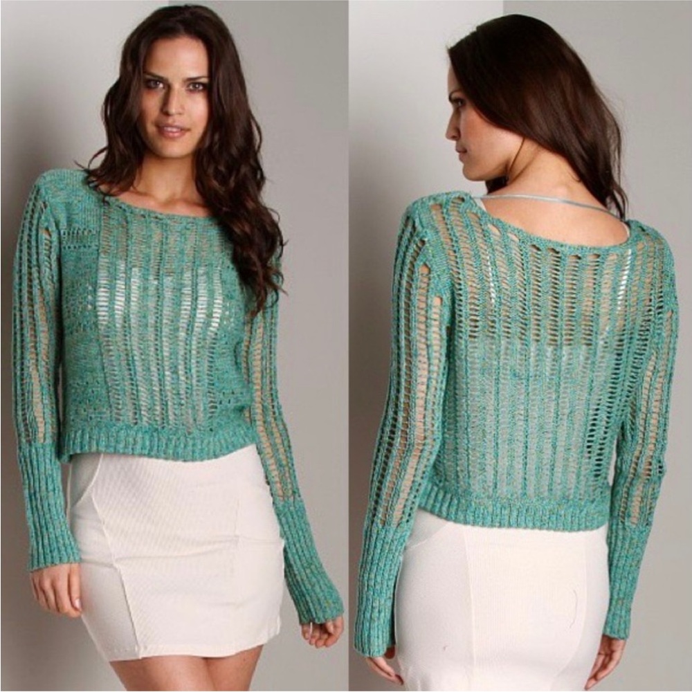 Free People Goccia Open Knit Cropped Sweater